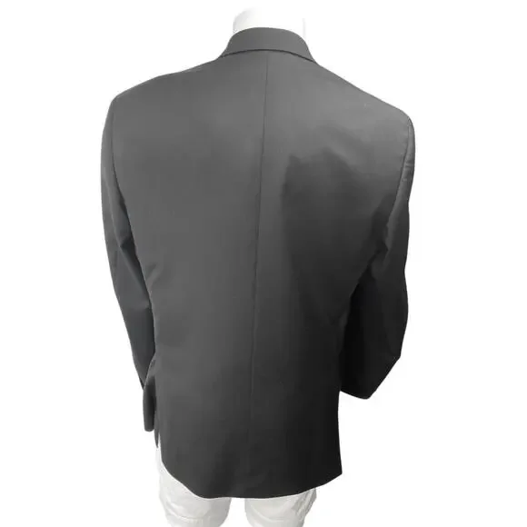 Nordstorm 100% Wool Men's Black Long Sleeve Button Blazer Sports Coat Jacket 44R